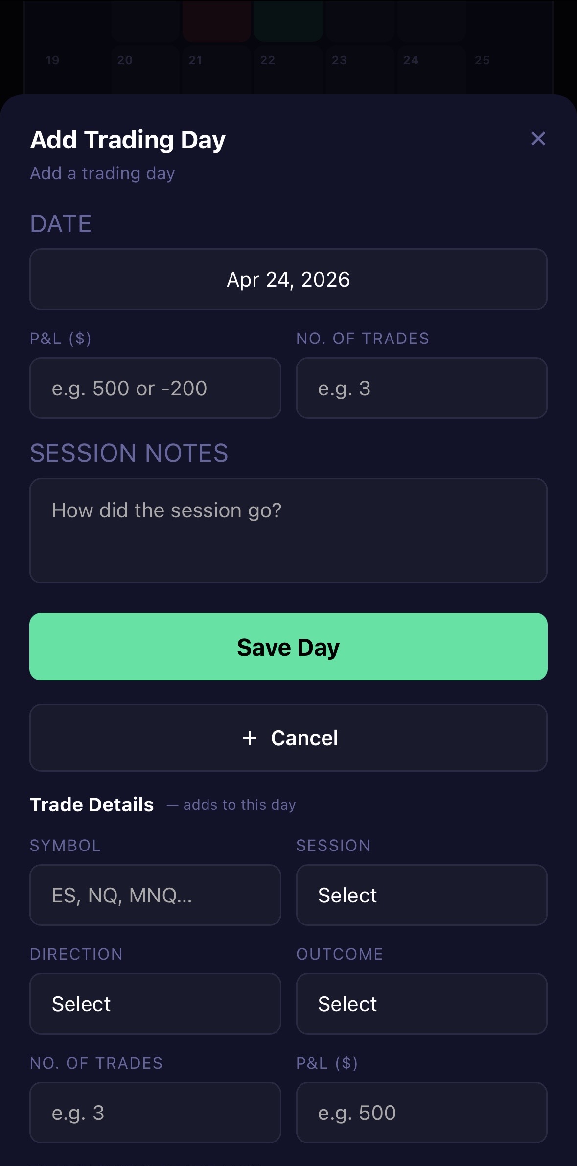 Add Trading Day
